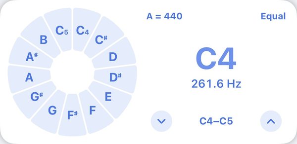 Pitch pipe wheel on C4, 261.6 Hz