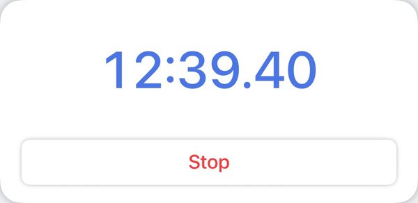 Stop Watch running