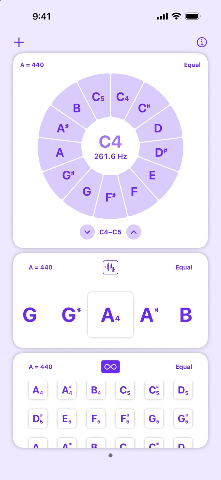 A pitch pipe wheel, a single pitch player and a multi pitch player